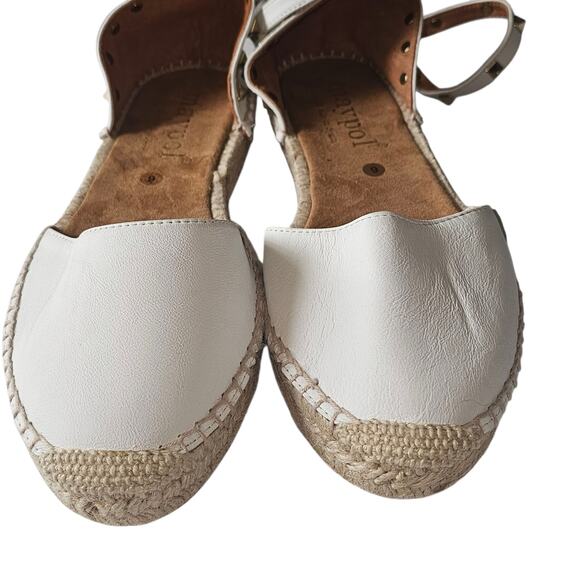 Maypol White Leather Wedge Espadrilles with Ankle Strap US 9/ EU 40 - Picture 5 of 9